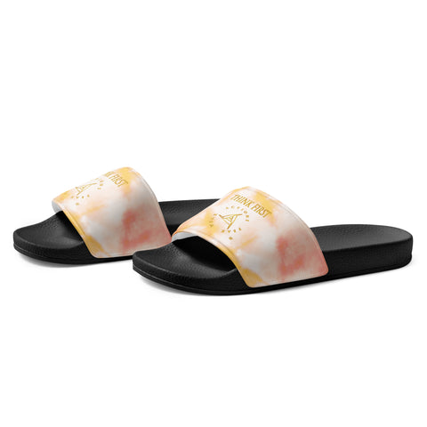 THINK F1RST 2025 ORANGE TIE DYE UNISEX SLIDES