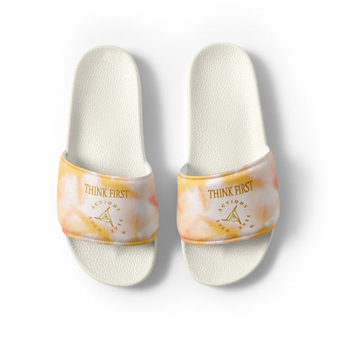 THINK F1RST 2025 ORANGE TIE DYE UNISEX SLIDES