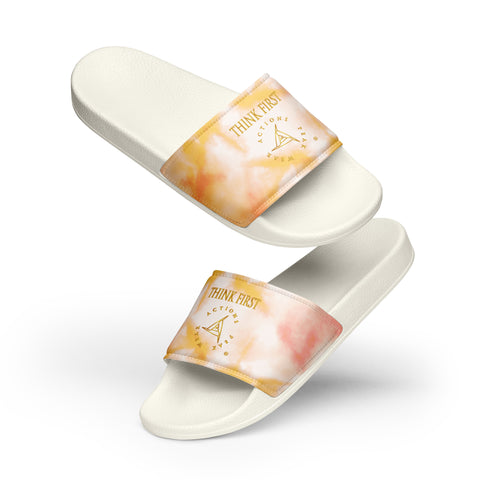 THINK F1RST 2025 ORANGE TIE DYE UNISEX SLIDES