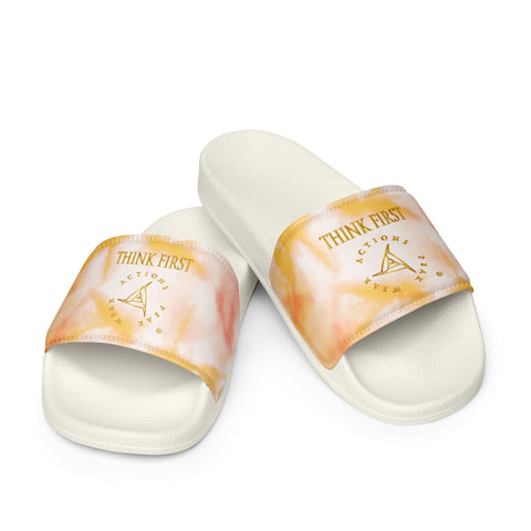 THINK F1RST 2025 ORANGE TIE DYE UNISEX SLIDES