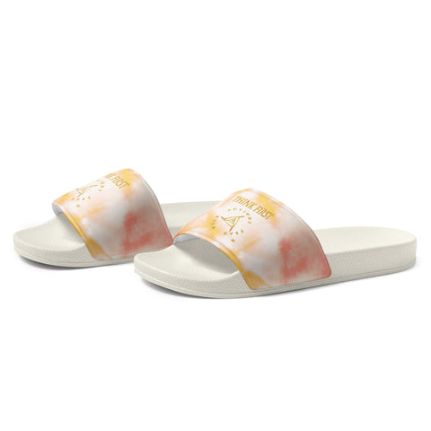 THINK F1RST 2025 ORANGE TIE DYE UNISEX SLIDES
