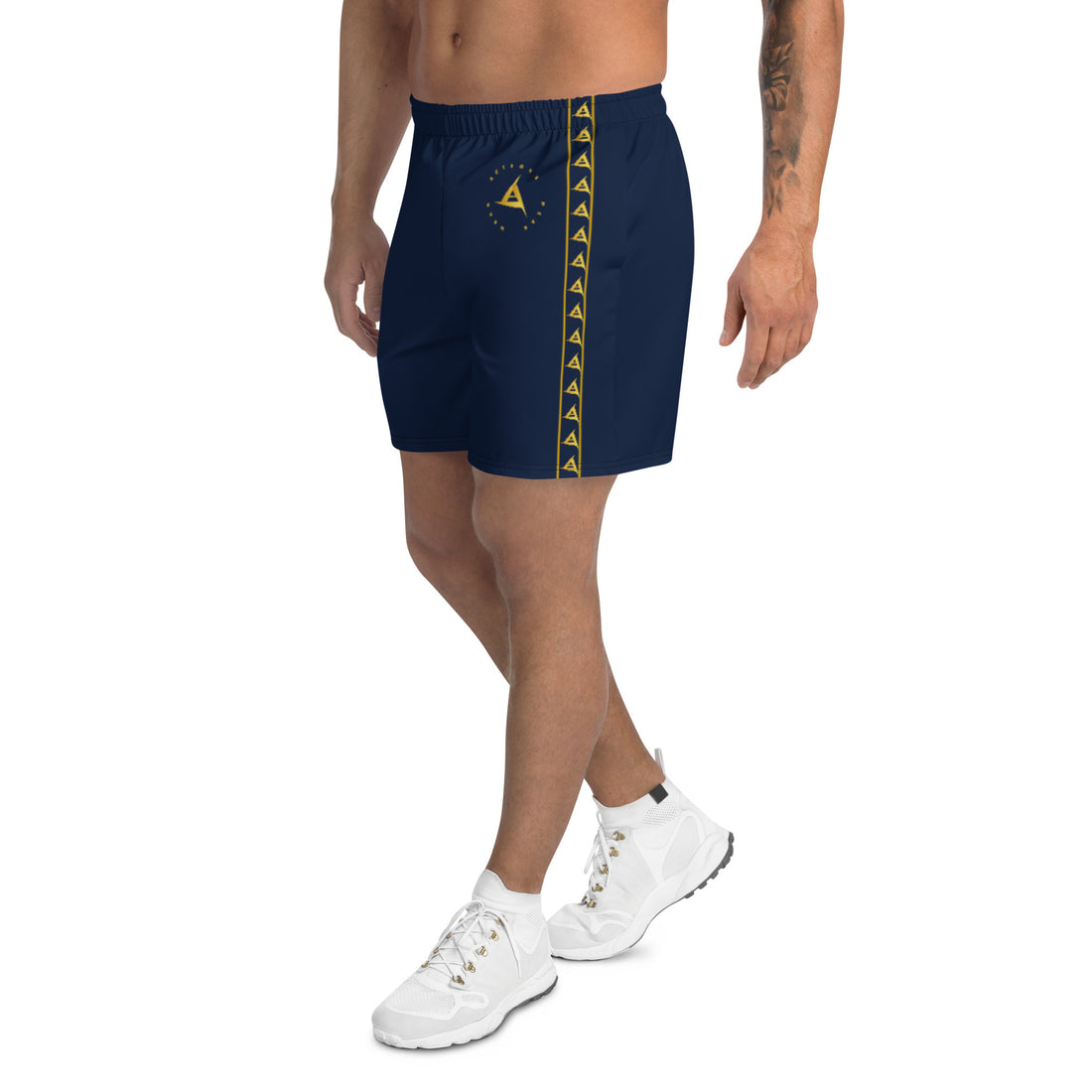 MEN'S ATHLETIC GOLD ON NAVY SHORTS