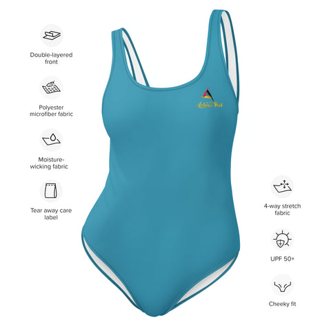 ACTIONS PEAK ONE-PIECE BLUE SWIMSUIT