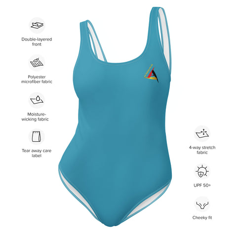 ACTIONS PEAK ONE-PIECE BLUE SWIMSUIT