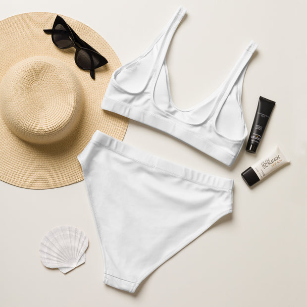 ACTIONS PEAK REYCLED HIGH-WAISTED WHITE BIKINI