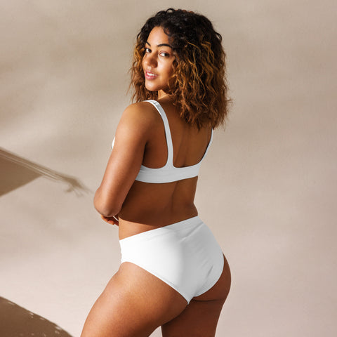 ACTIONS PEAK REYCLED HIGH-WAISTED WHITE BIKINI