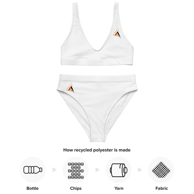 ACTIONS PEAK REYCLED HIGH-WAISTED WHITE BIKINI