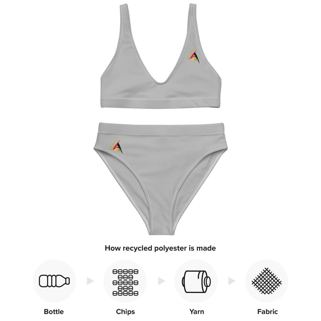 RECYCLED HIGH-WAISTED GREY BIKINI
