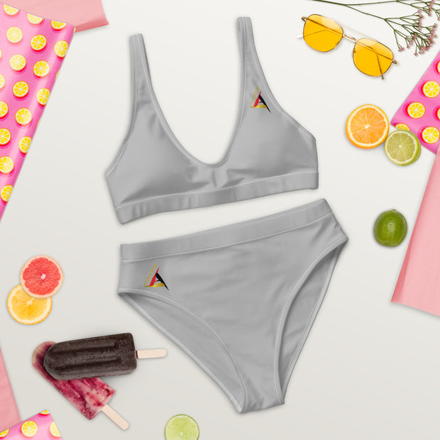 ACTIONS PEAK REYCLED HIGH-WAISTED GREY BIKINI