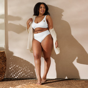 RECYCLED HIGH-WAISTED WHITE BIKINI