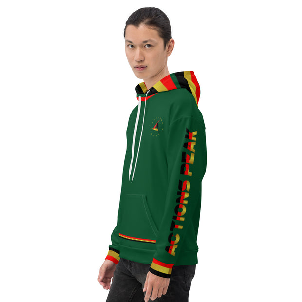 ACTION UNISEX GREEN HOODIE