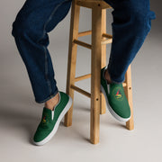 DRIVEN GREEN UNISEX SLIP-ON CANVAS SHOES