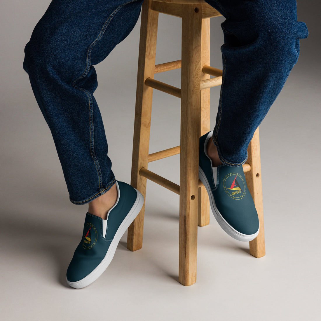 DRIVEN BLUE WHALE UNISEX SLIP-ON CANVAS SHOES