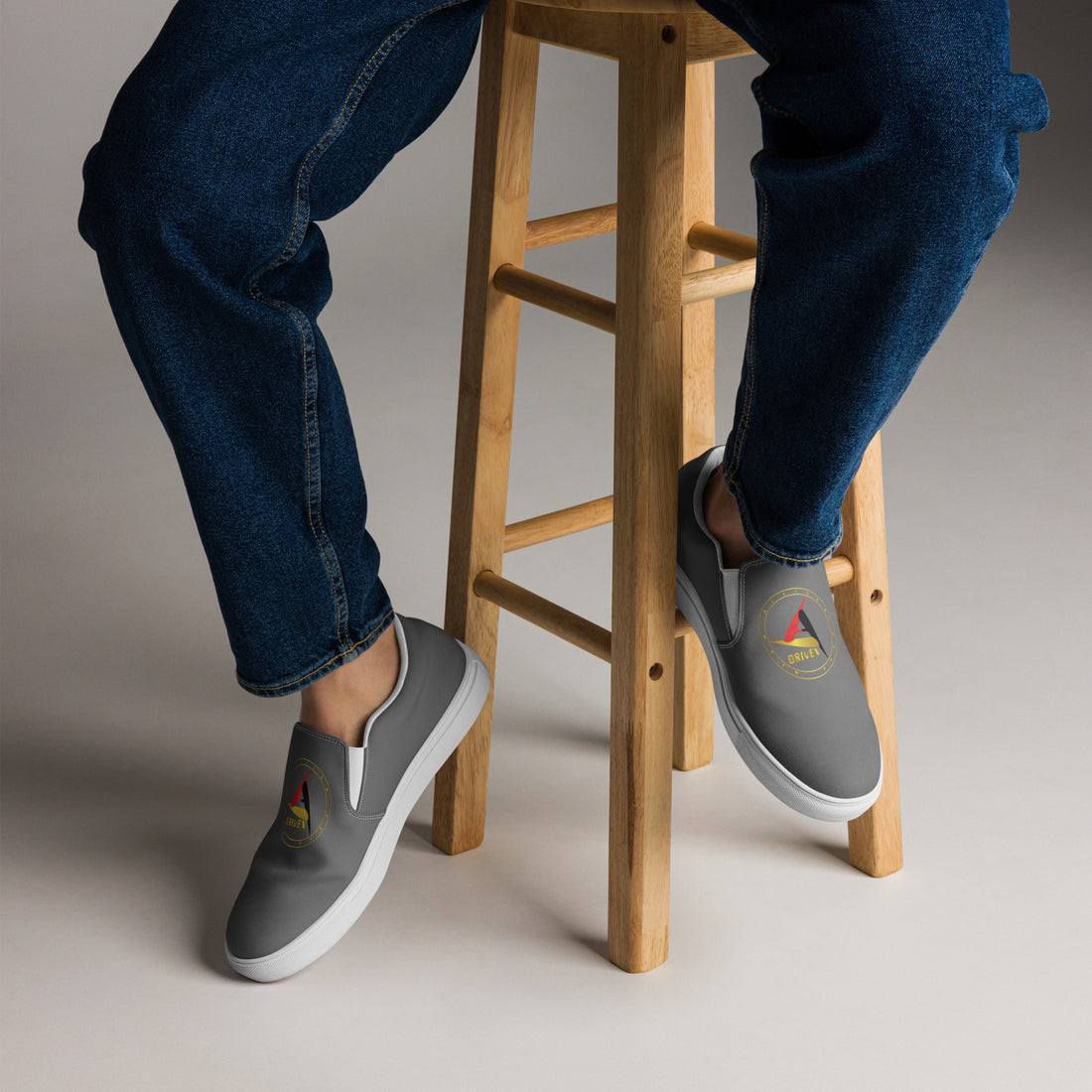 DRIVEN GREY UNISEX SLIP-ON CANVAS SHOES
