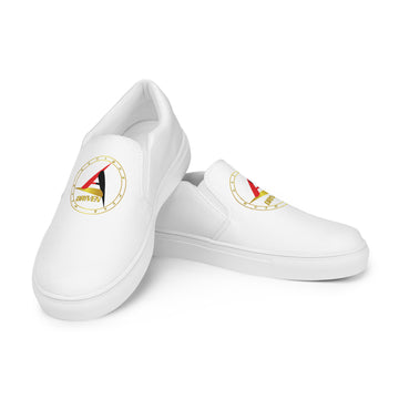 DRIVEN WHITE UNISEX SLIP-ON CANVAS SHOES