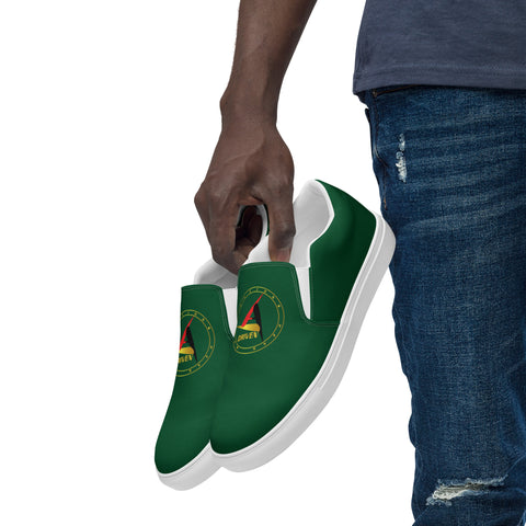 DRIVEN GREEN UNISEX SLIP-ON CANVAS SHOES