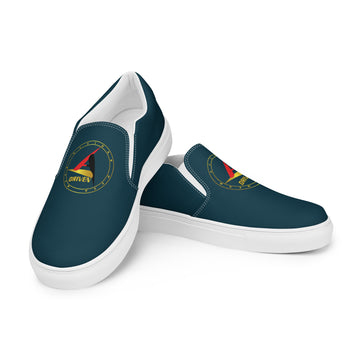 DRIVEN BLUE WHALE UNISEX SLIP-ON CANVAS SHOES